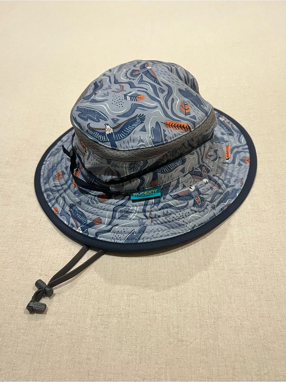 Sunday Afternoons Kids Play Hat Blue Eagle Print Sun Protection Wide Brim Medium